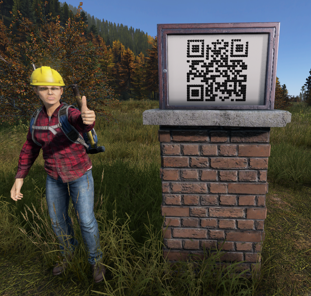 Exemple in-game du QR Code DayZ